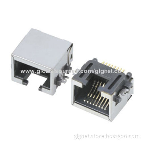 RJ45 1 x 1-port Connectors with Shielding, Without LED, SMT Type